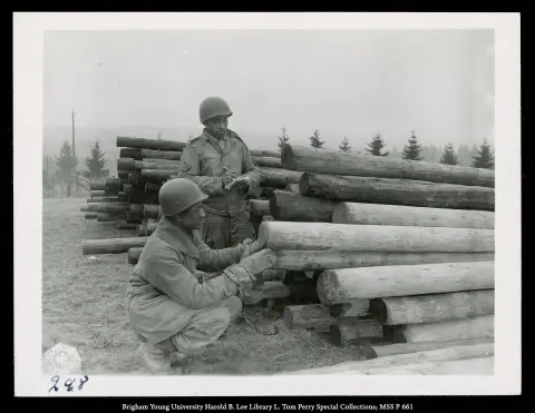 40th linemen checking telegraph poles
