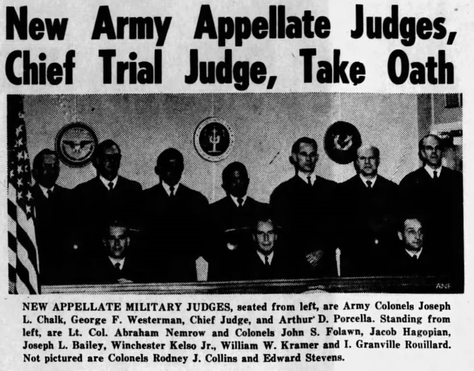 Military Court of Appeals newspaper clipping