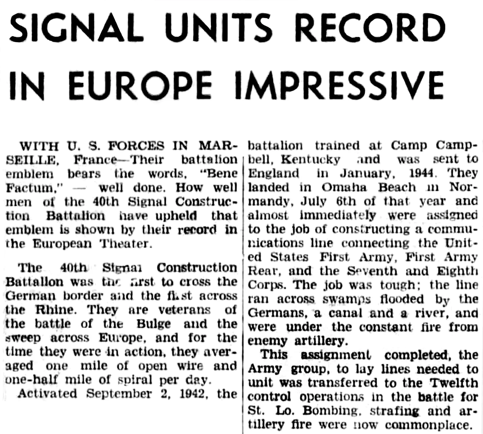 Atlanta Daily World article October 1945 recognizing the 40th