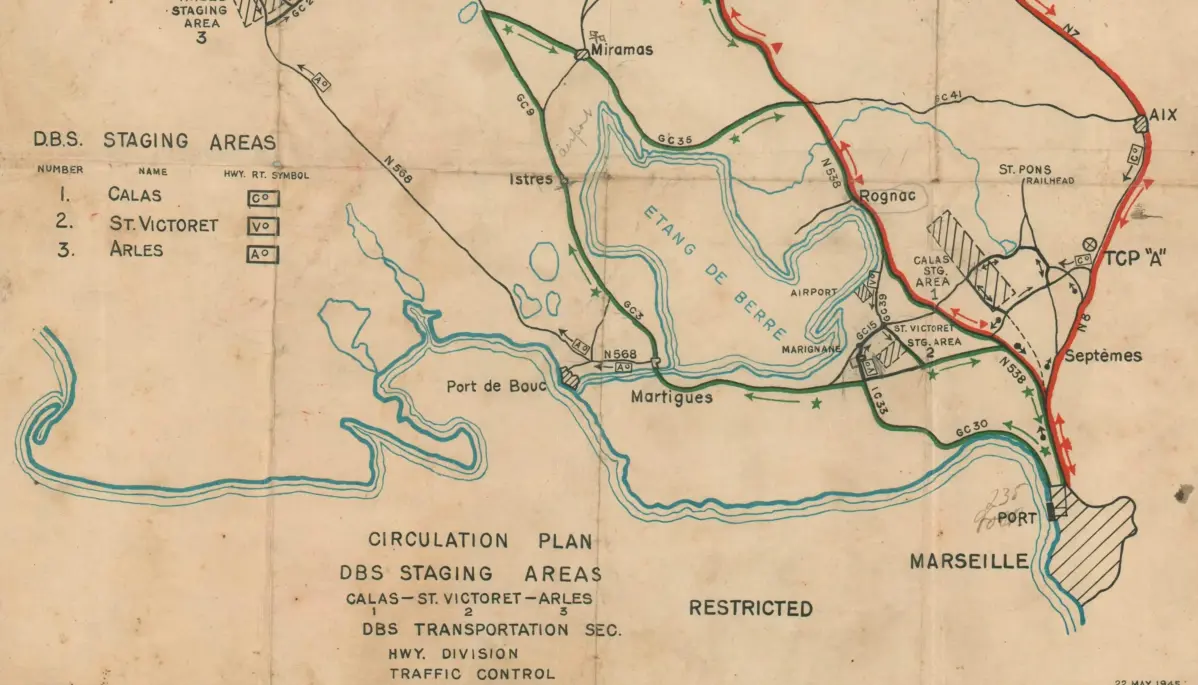 Map of Camp Calas staging area