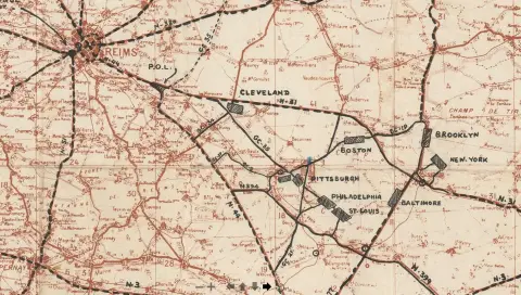 Map of camps near Rheims