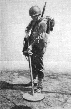 Engineer conducting mine sweeping