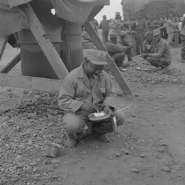 African American soldiers on Riviera break