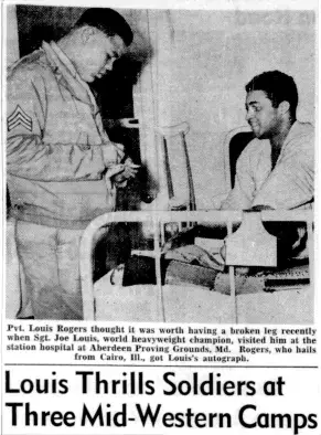 Joe Louis visiting Camp Campbell 1943