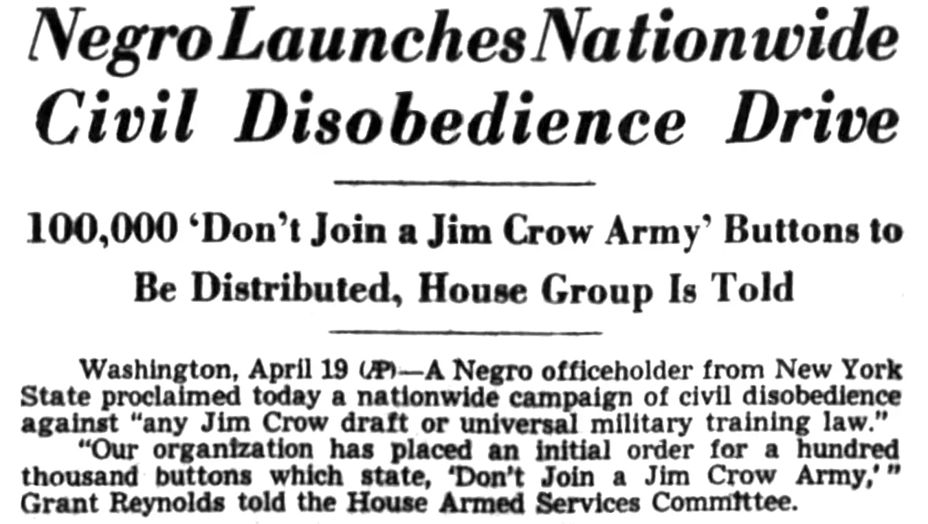 Veterans civil disobedience drive 1948